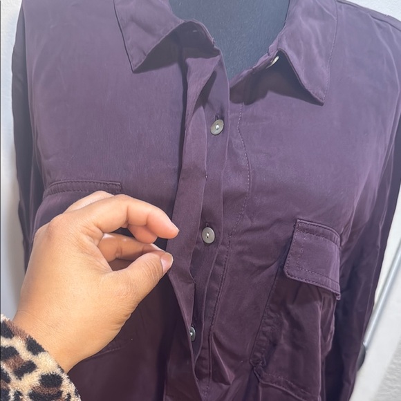 J. Jill Purple Button Down Shirt Top - Picture 5 of 8